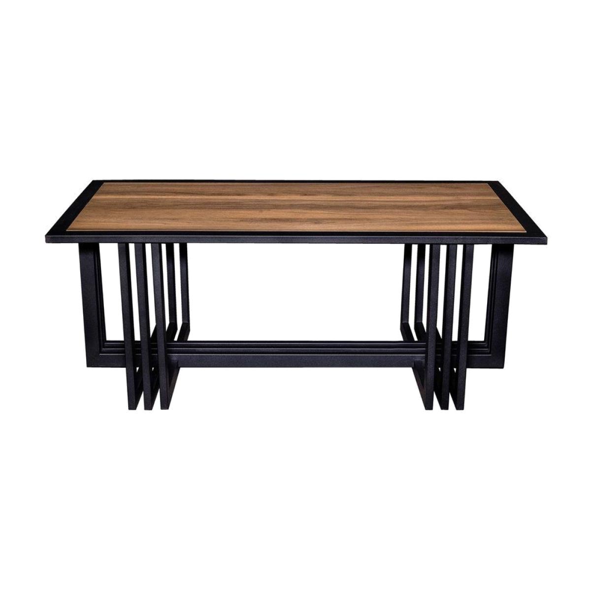 Artemis Coffee Table, Dark Wood & Black – image 1