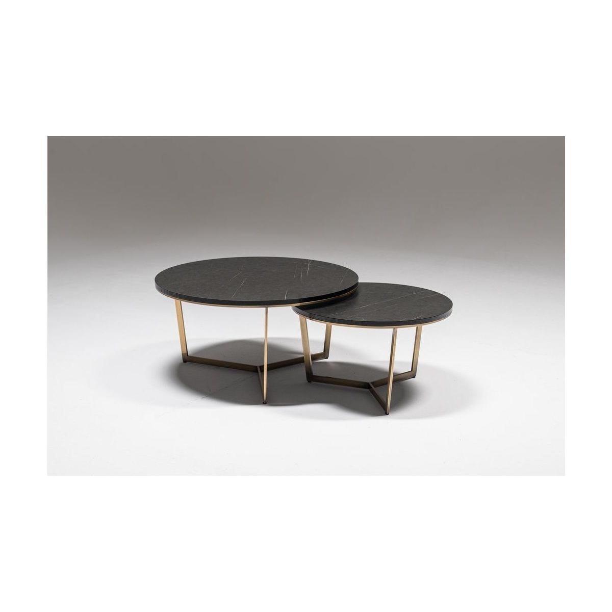 Bent Coffee Table, Black & Gold – image 2