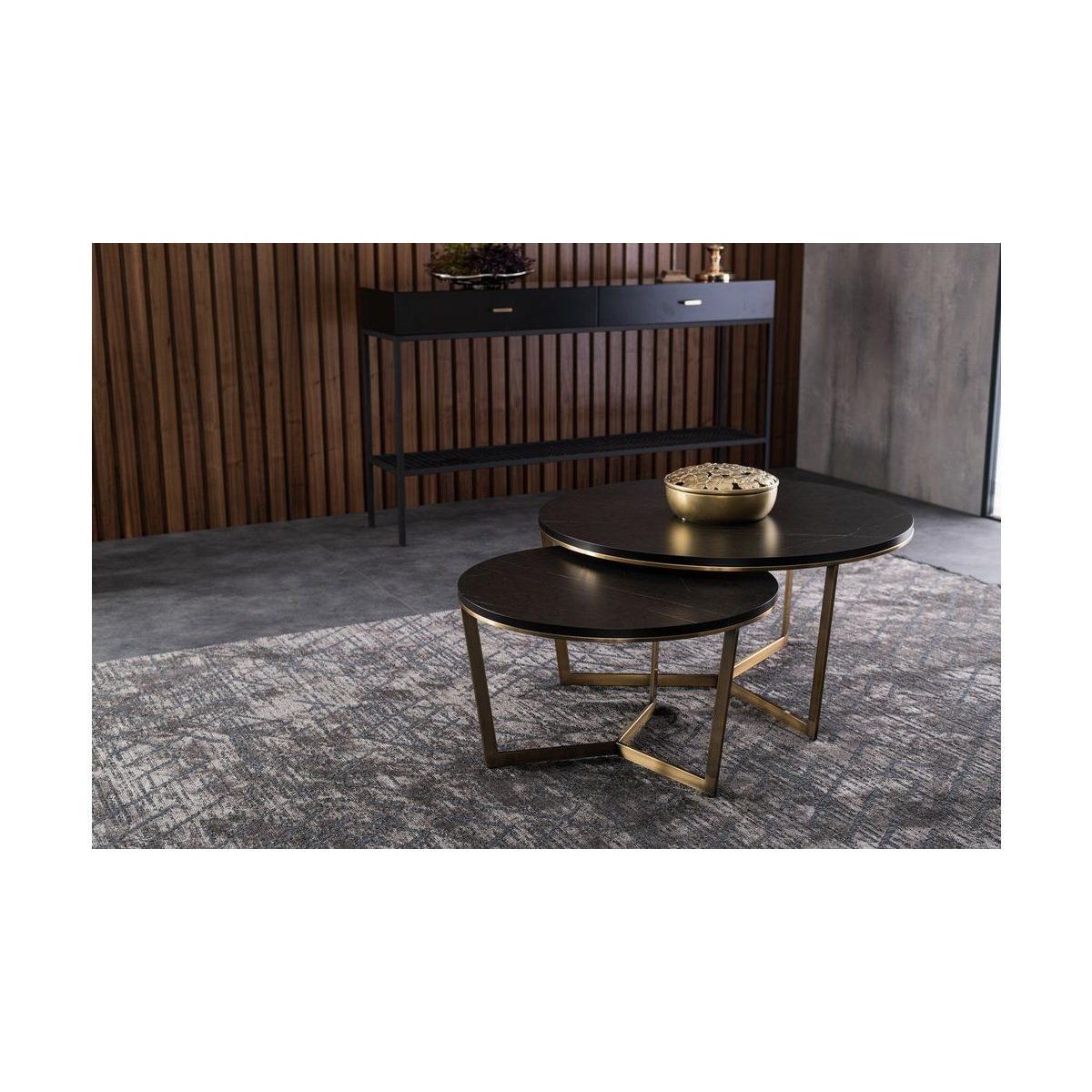 Bent Coffee Table, Black & Gold – image 8