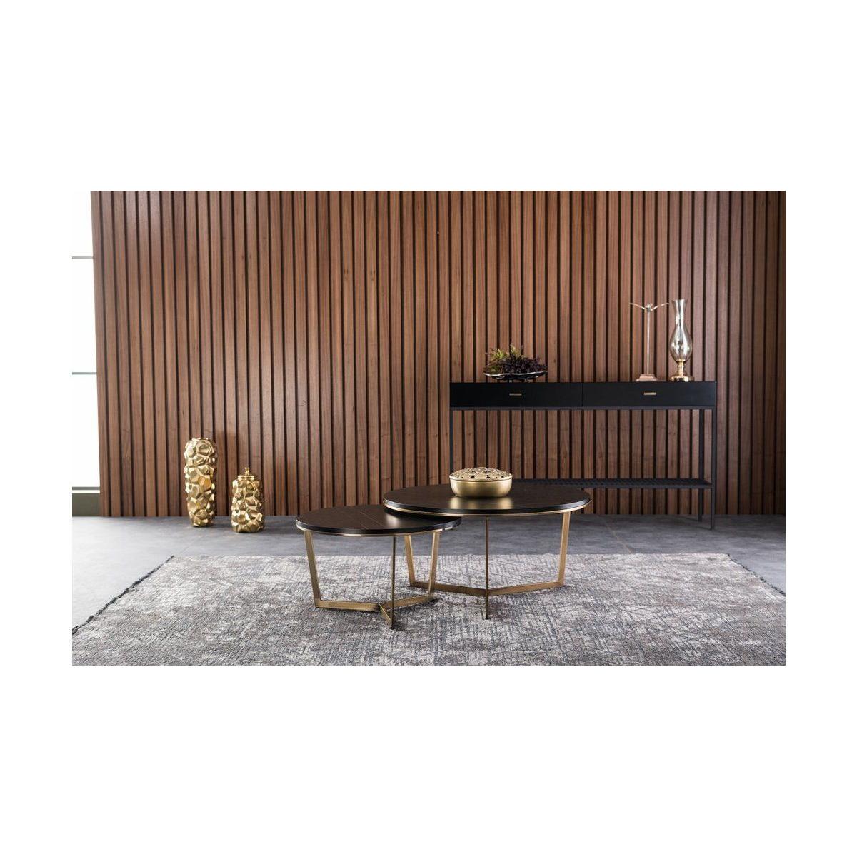 Bent Coffee Table, Black & Gold – image 9
