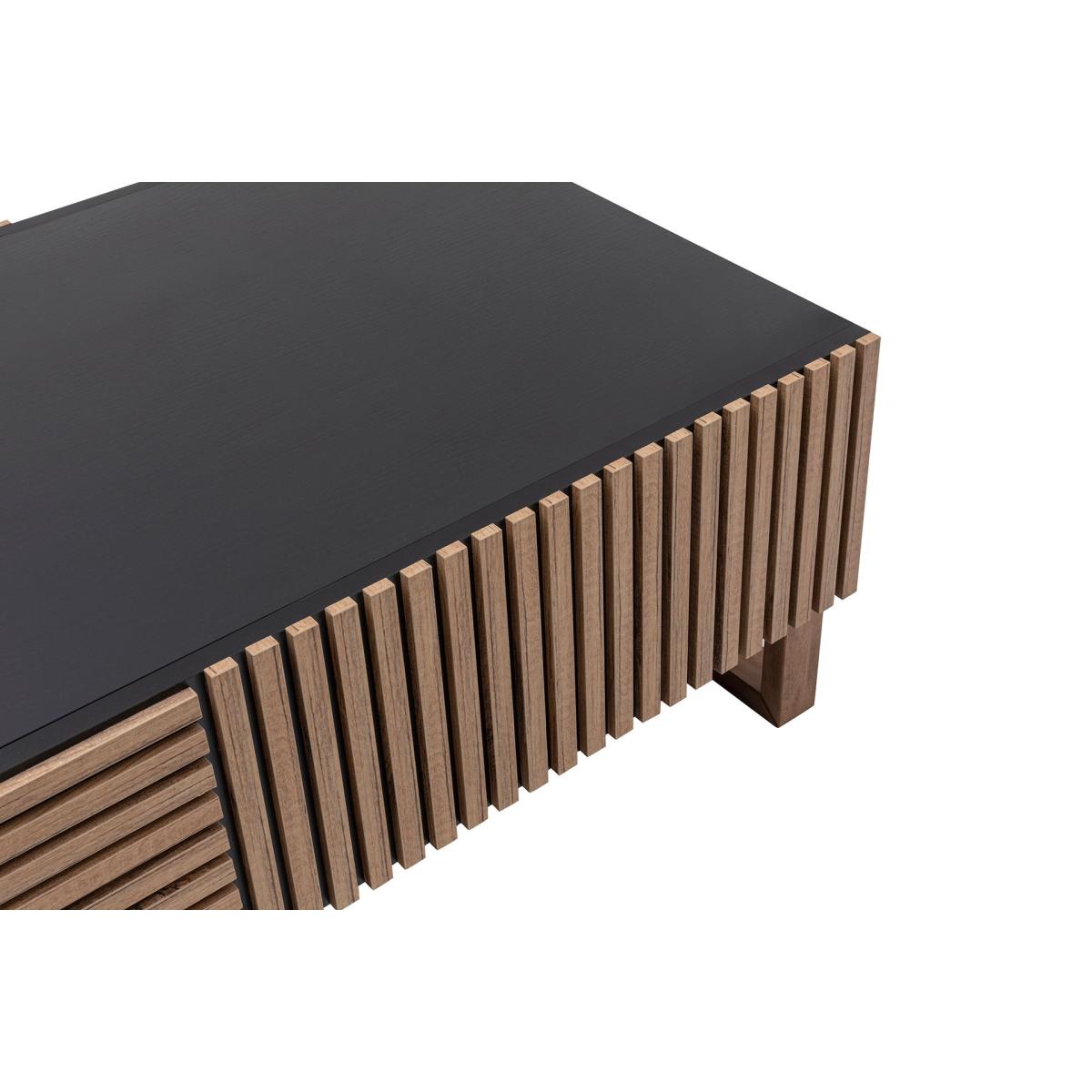 Latte Coffee Table With Drawer, Dark Wood & Black – image 12