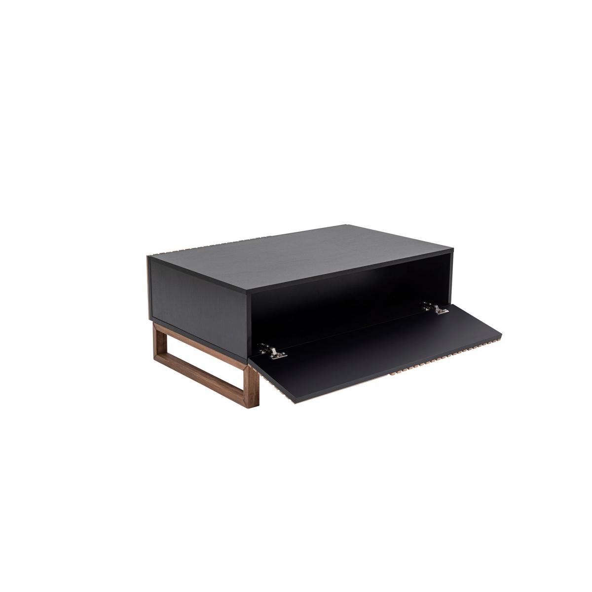 Latte Coffee Table With Drawer, Dark Wood & Black – image 4