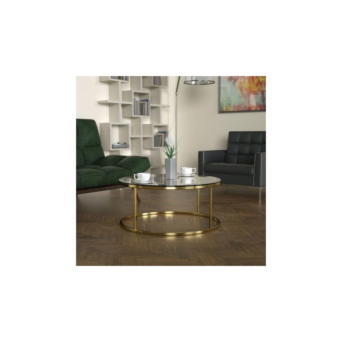 Potrica Round Coffee Table, Brass – image 2