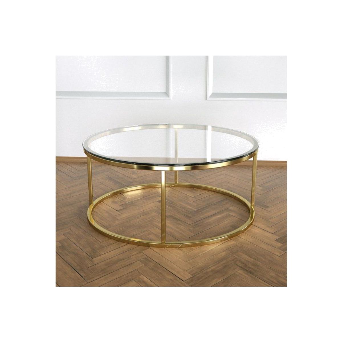 Potrica Round Coffee Table, Brass – image 1