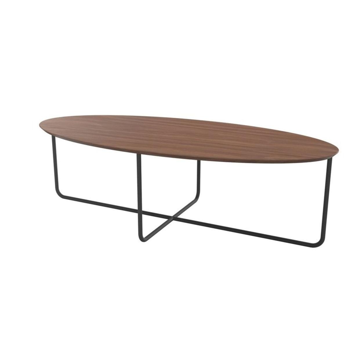Ellipse Coffee Table, Dark Wood & Black – image 2