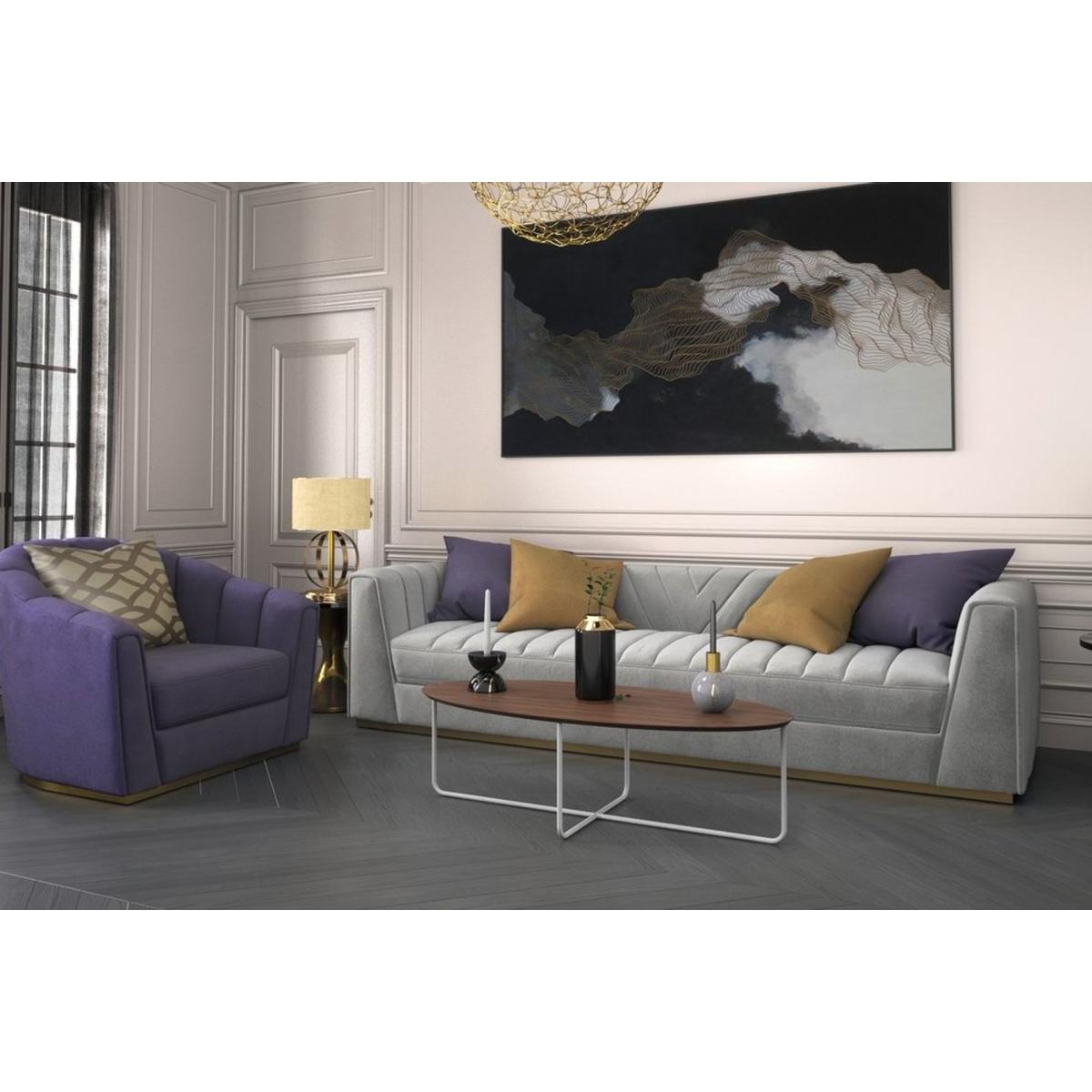 Ellipse Coffee Table, Dark Wood & Black – image 3