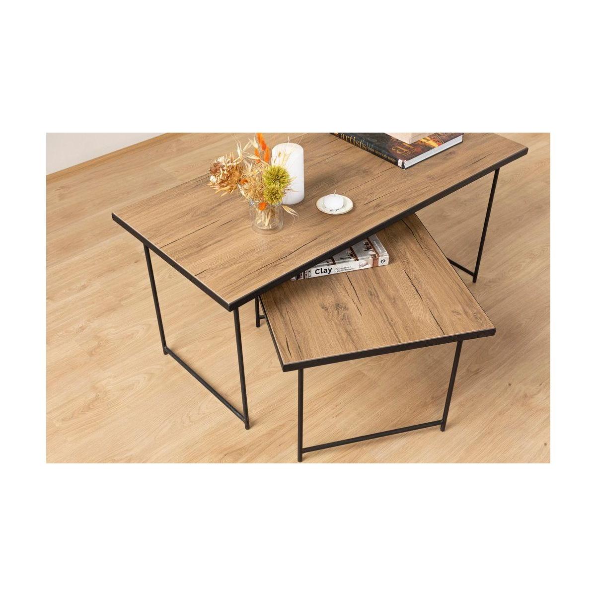 Loca Coffee Table Set, Walnut – image 11