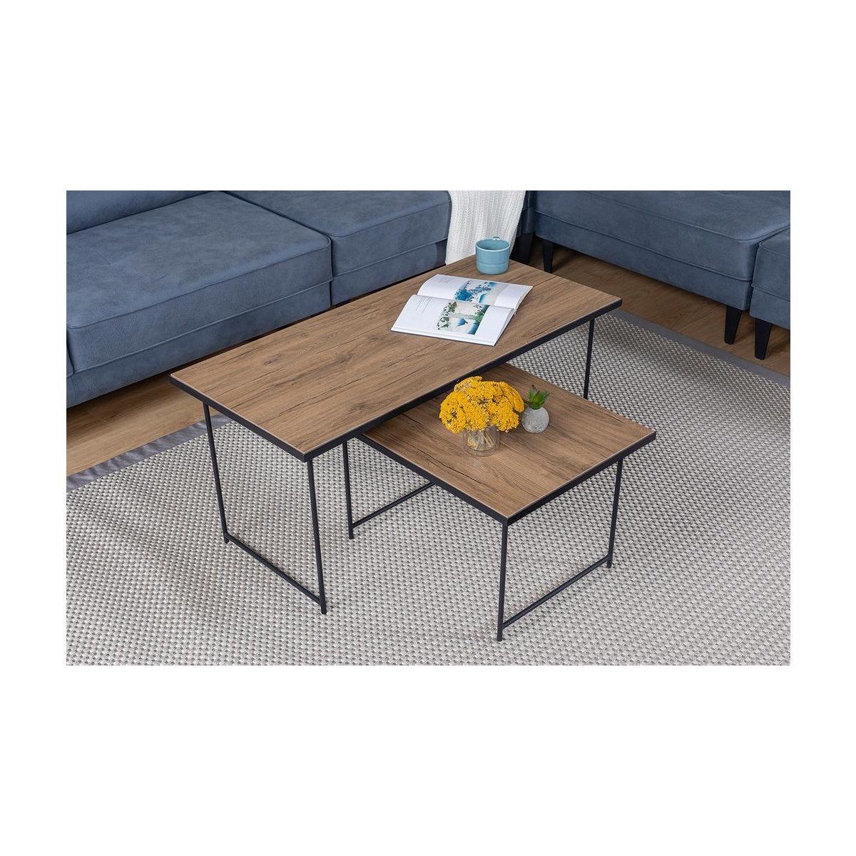 Loca Coffee Table Set, Walnut – image 8