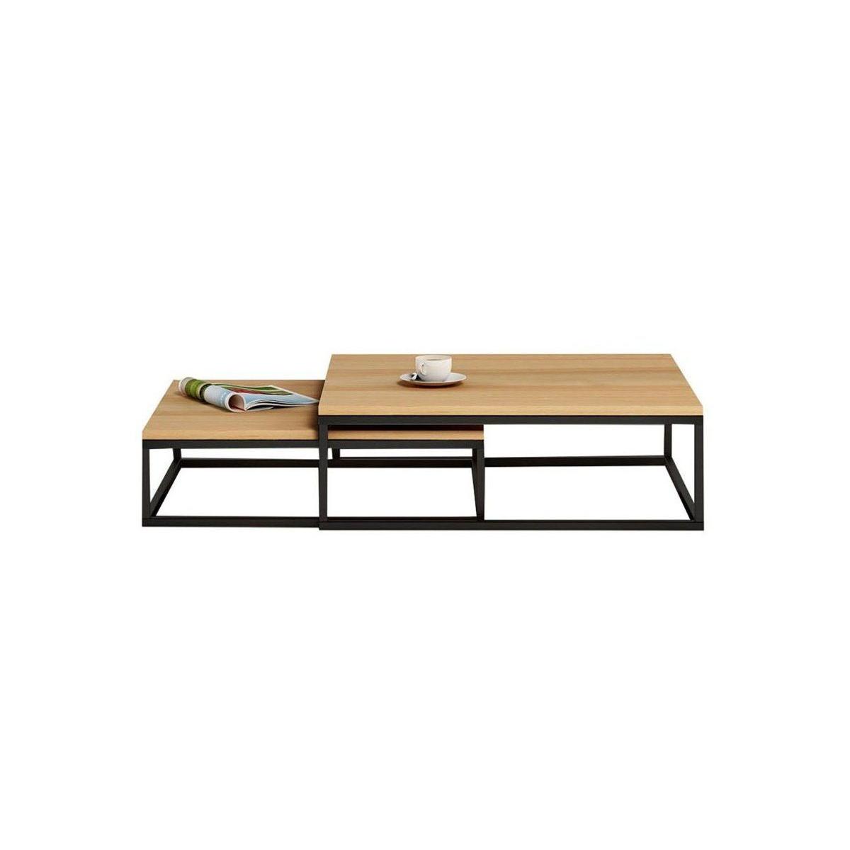 Rog Coffee Table 2 Piece, Black – image 2