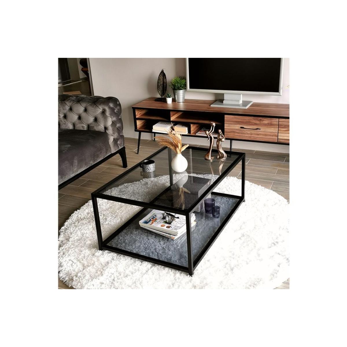 Neostyle Tempered Glass Coffee Table, Black – image 2