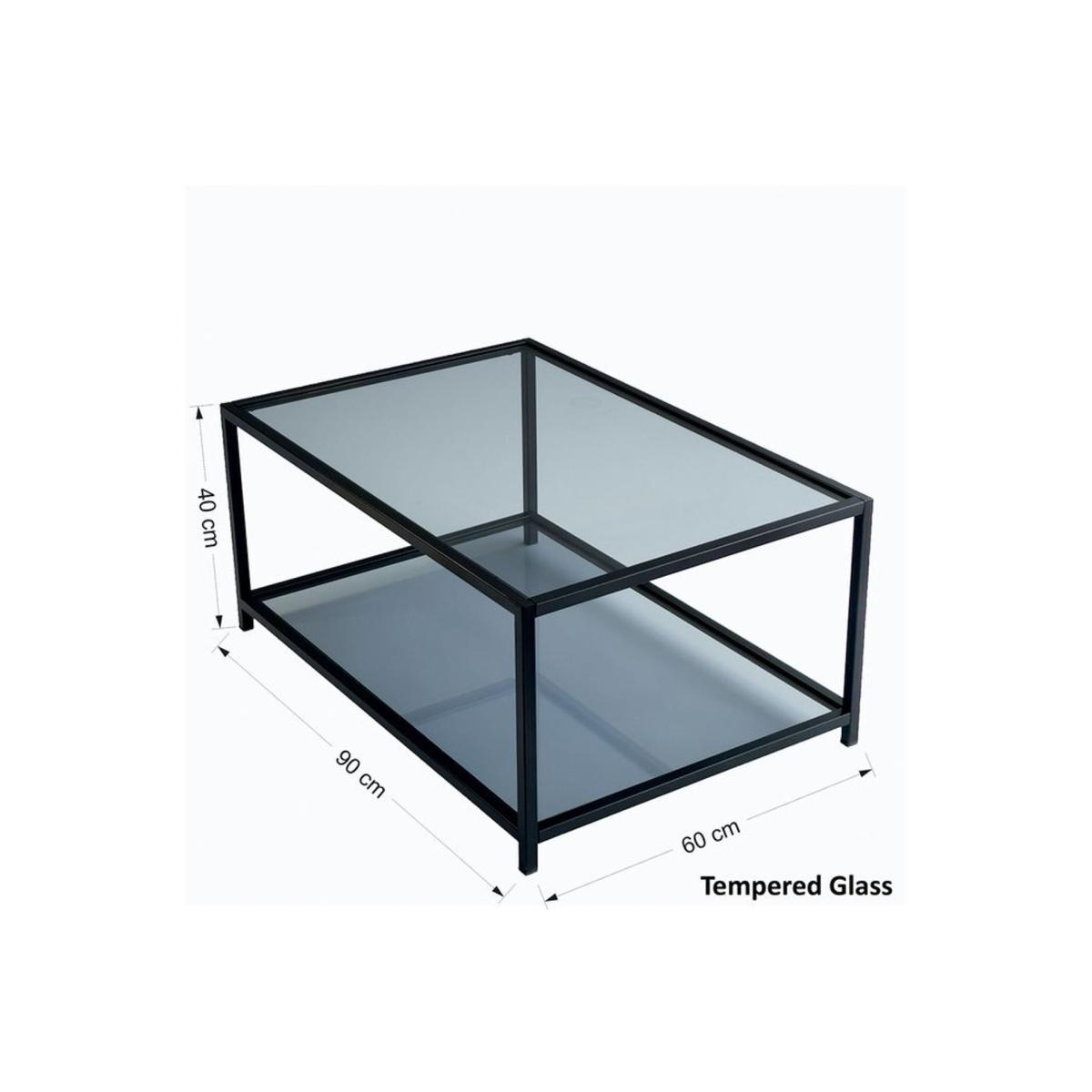 Neostyle Tempered Glass Coffee Table, Black – image 11