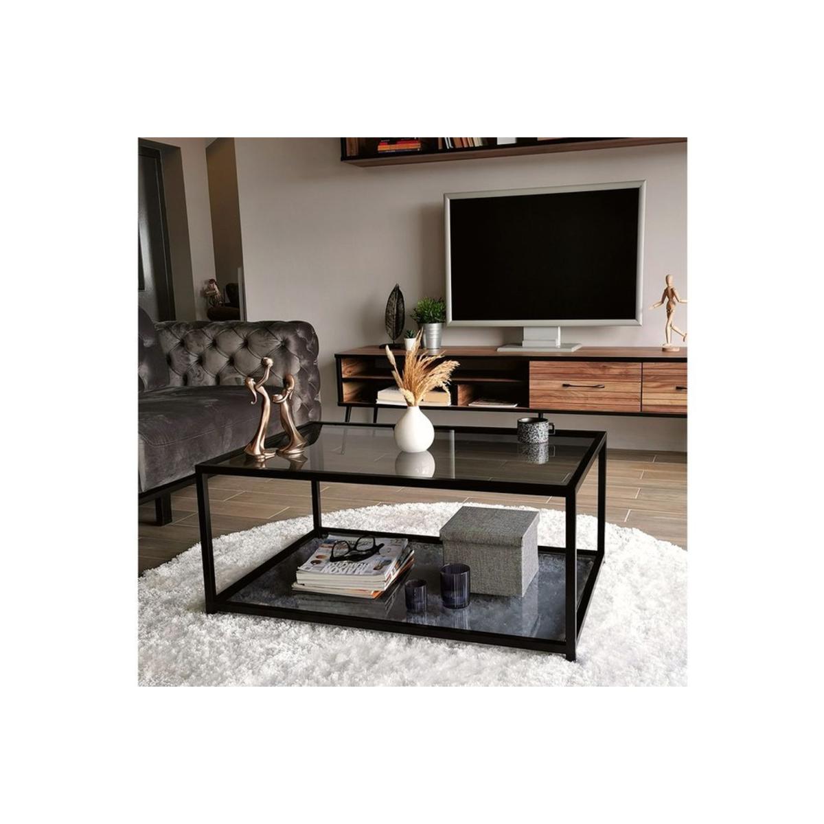 Neostyle Tempered Glass Coffee Table, Black – image 3