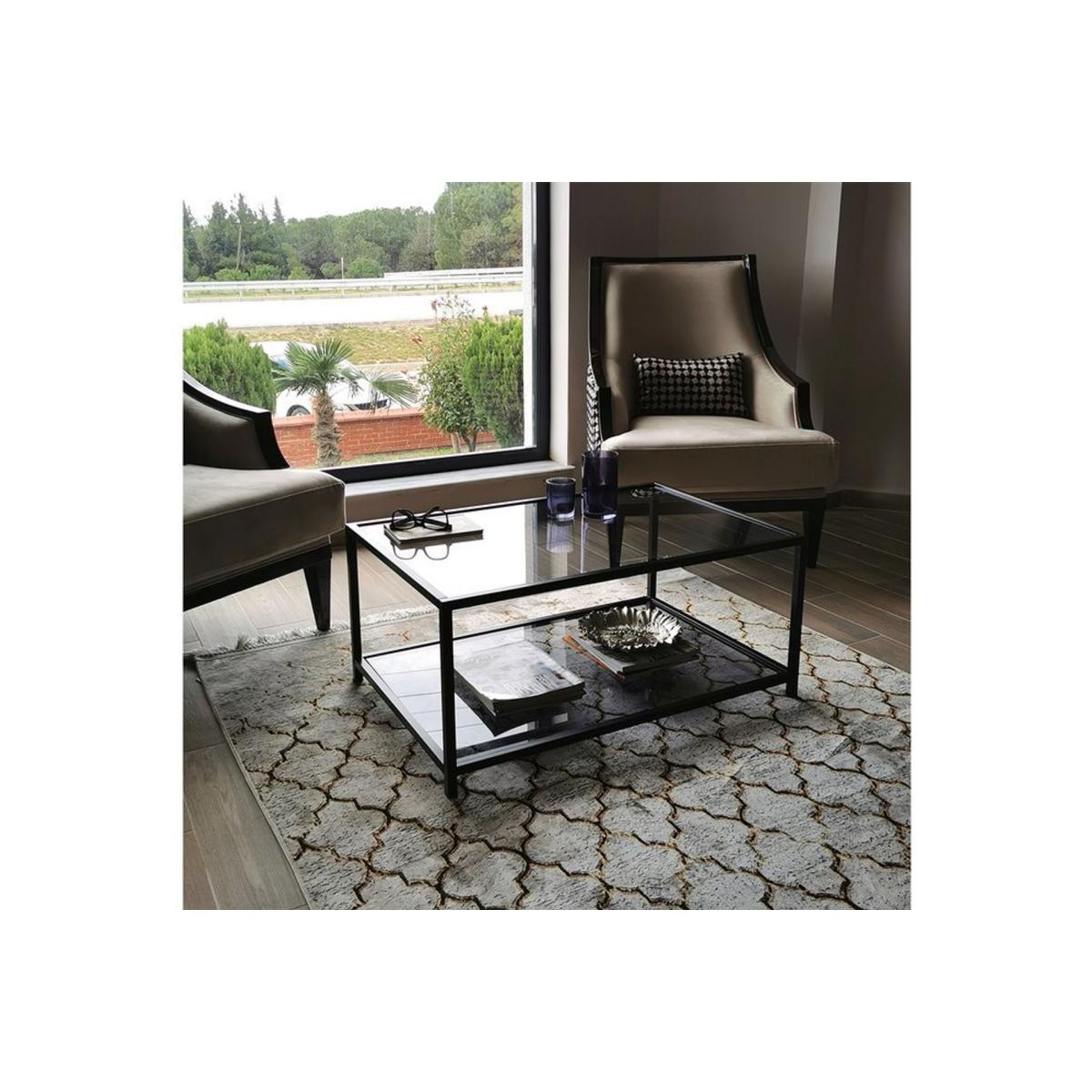 Neostyle Tempered Glass Coffee Table, Black – image 4