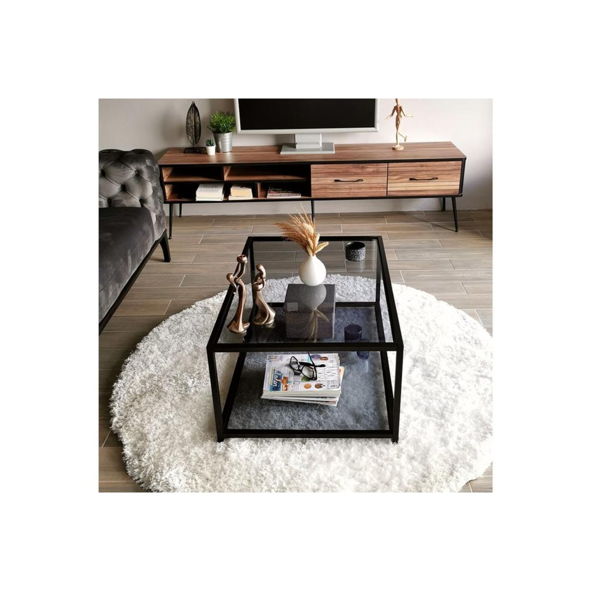 Neostyle Tempered Glass Coffee Table, Black – image 5