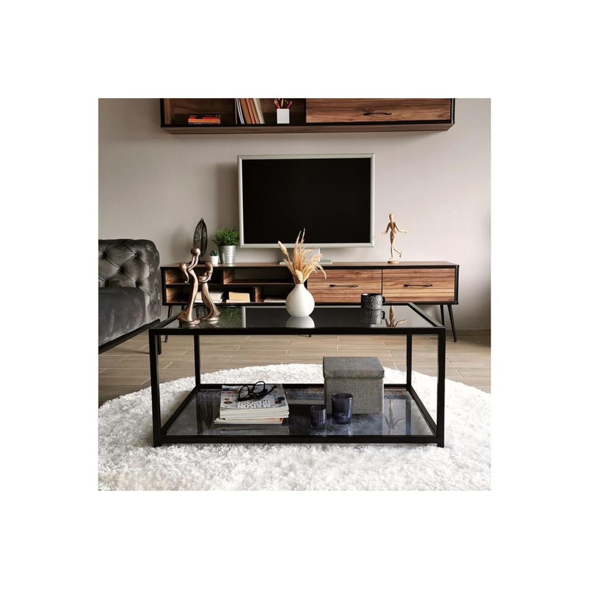 Neostyle Tempered Glass Coffee Table, Black – image 6