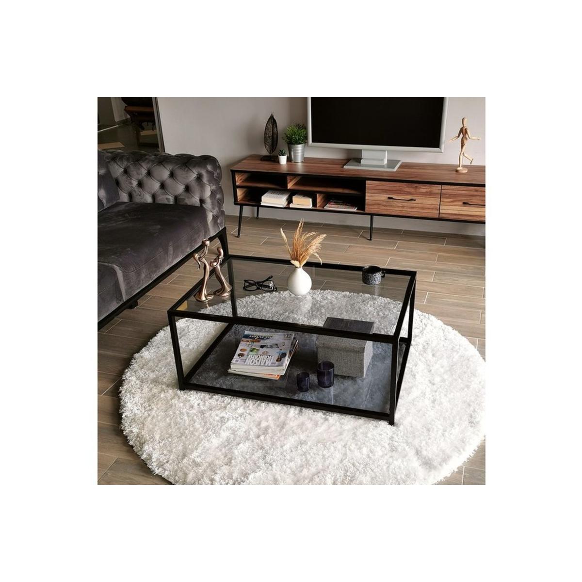 Neostyle Tempered Glass Coffee Table, Black – image 7