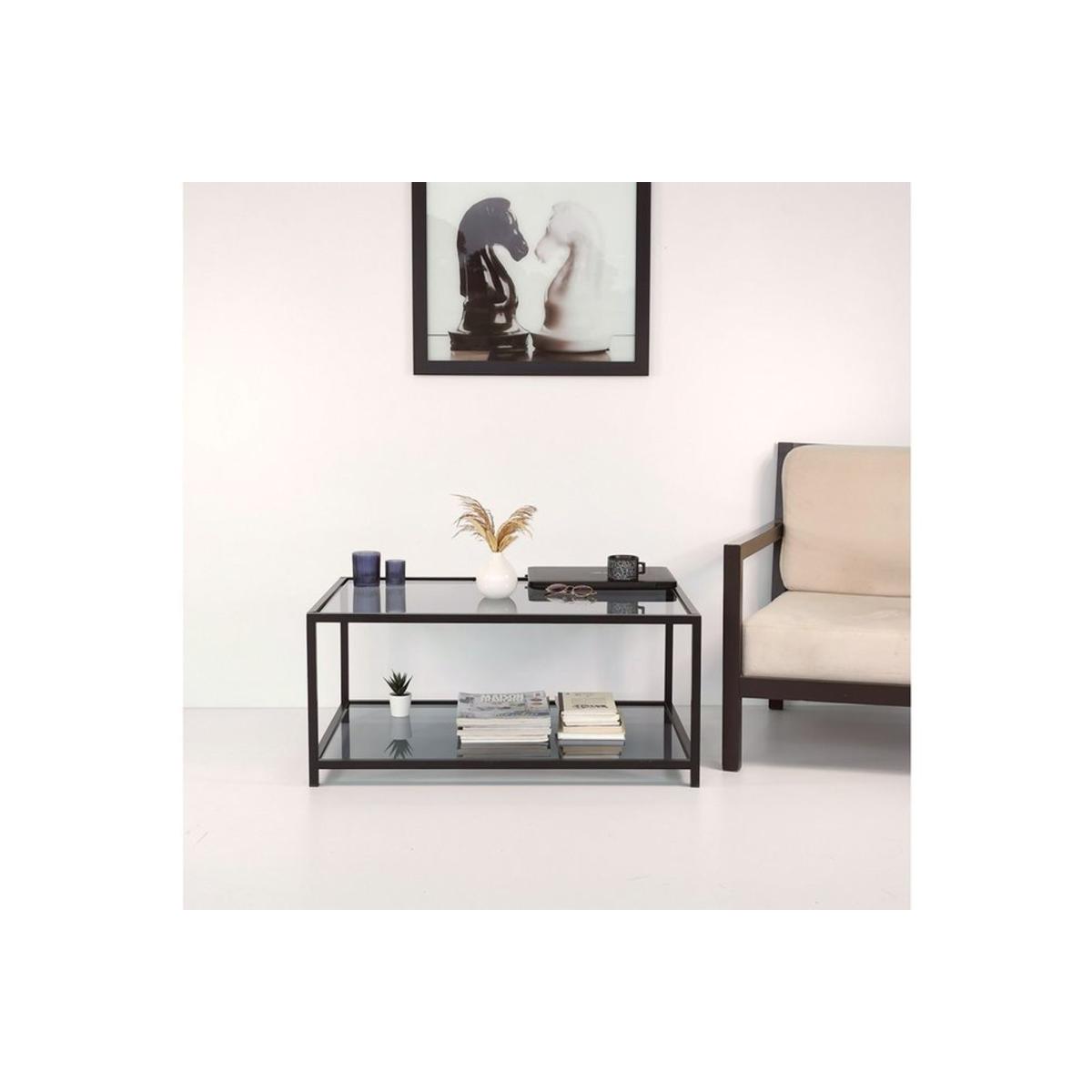 Neostyle Tempered Glass Coffee Table, Black – image 9