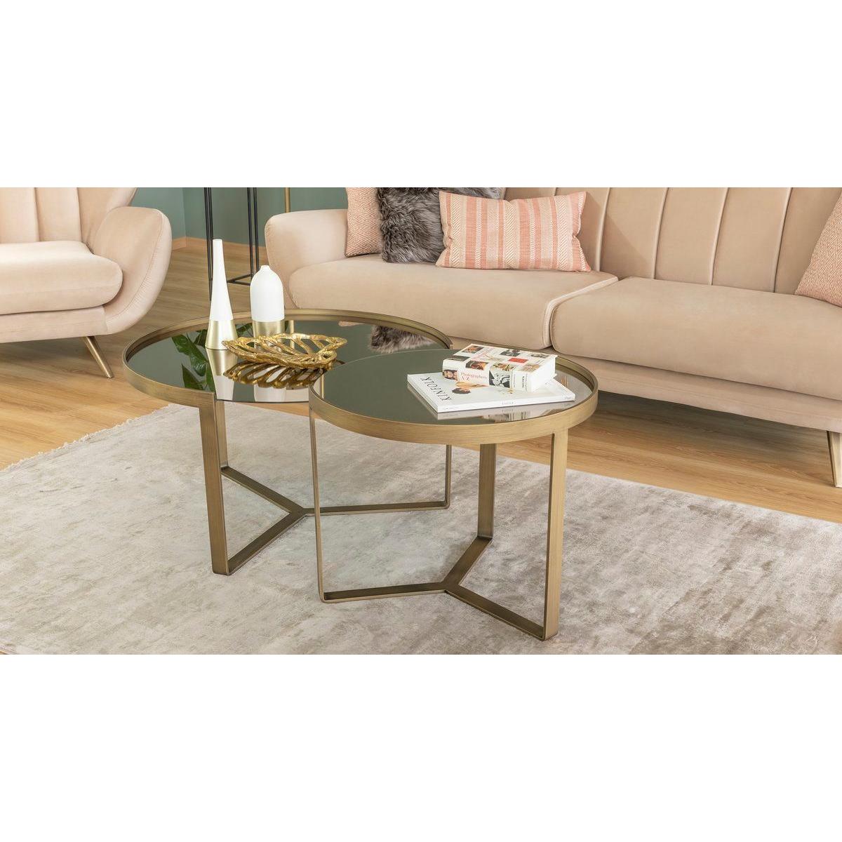 Tribeca Duo Coffee Table, Brass – image 2