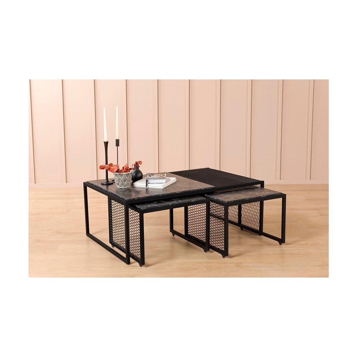 Prestige Coffee Table Set, Black Marble – image 2