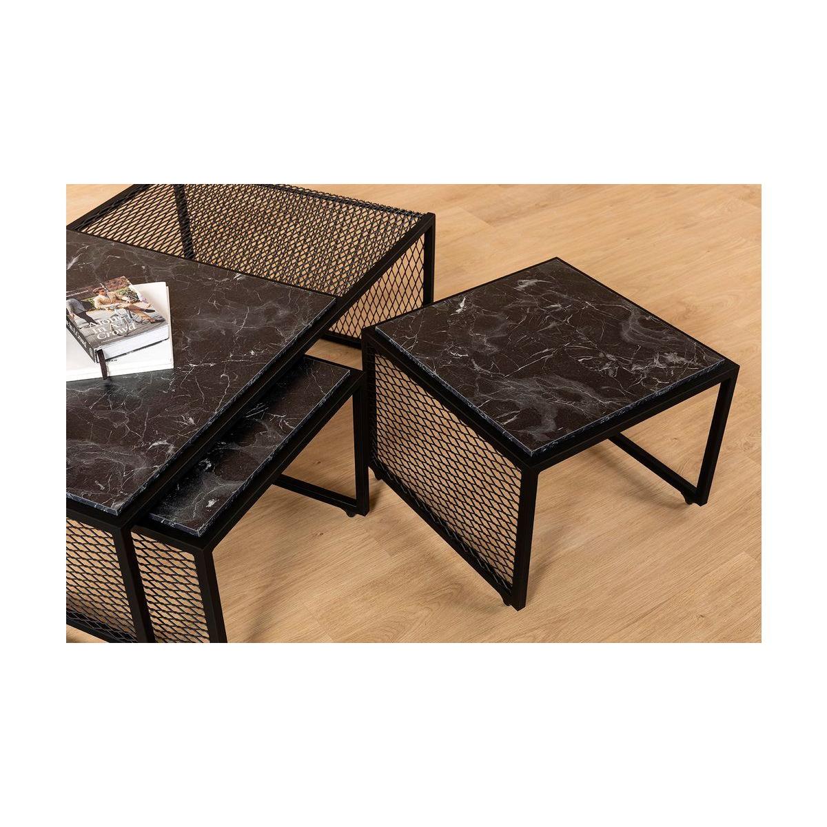 Prestige Coffee Table Set, Black Marble – image 4