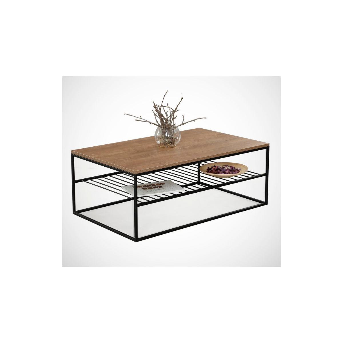 Etna Coffee Table, Dark Wood & Black – image 2