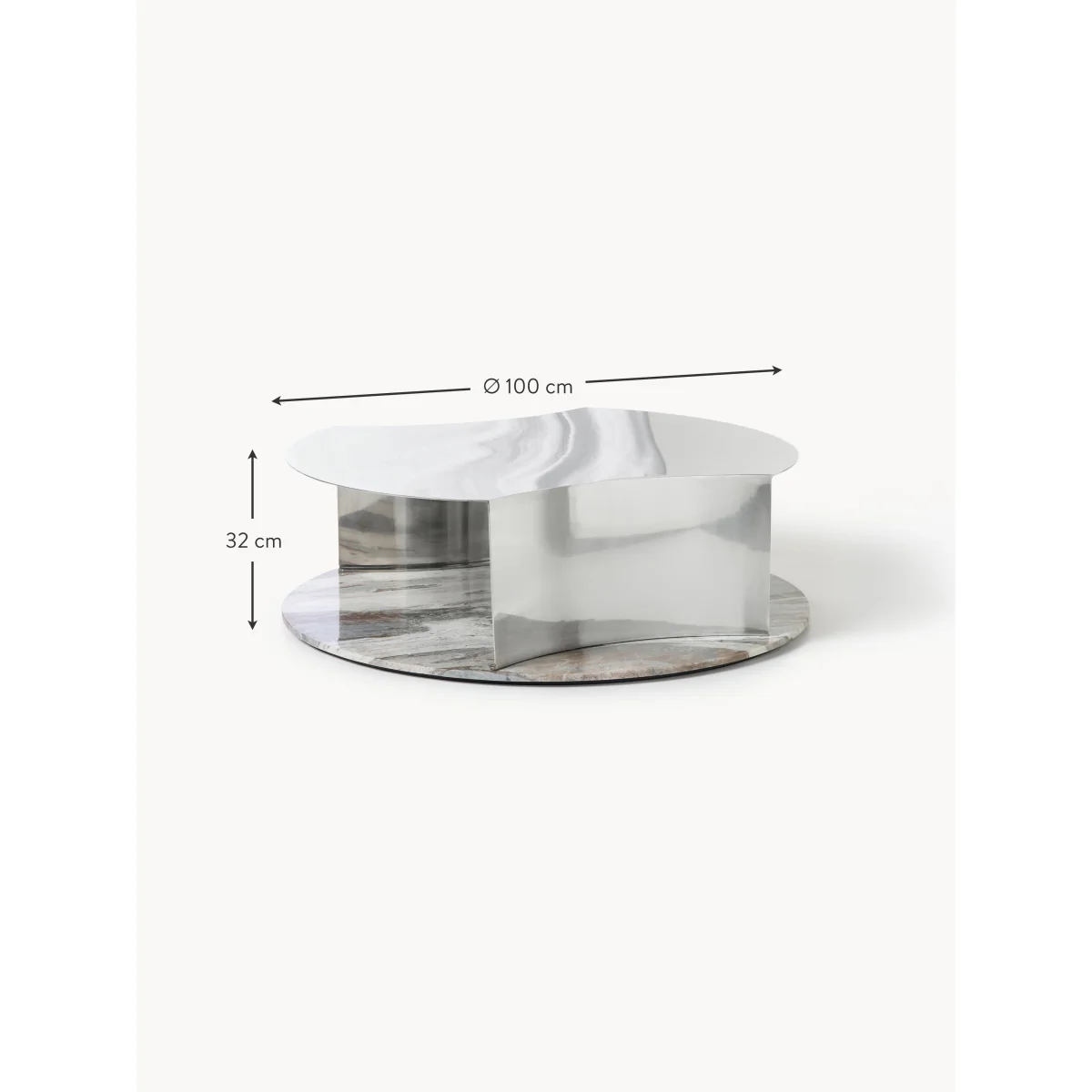 Round XL Coffee Table Kerrington with Marble Base – image 8