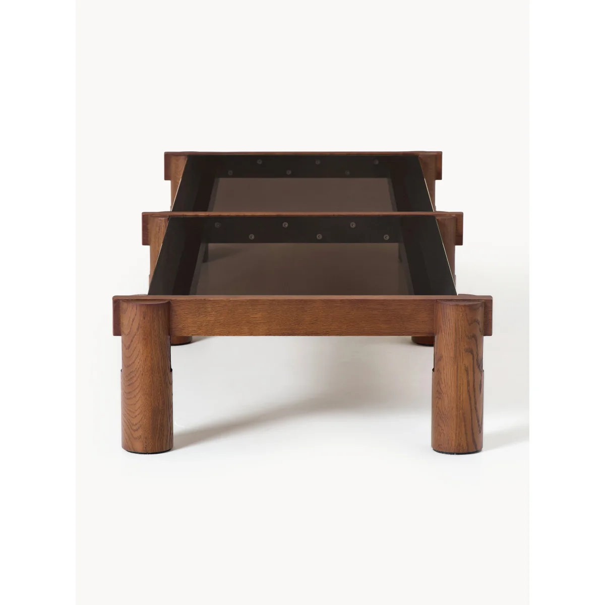 Oak Wood Coffee Table Rory with Glass Tabletop, W 206 cm – image 3