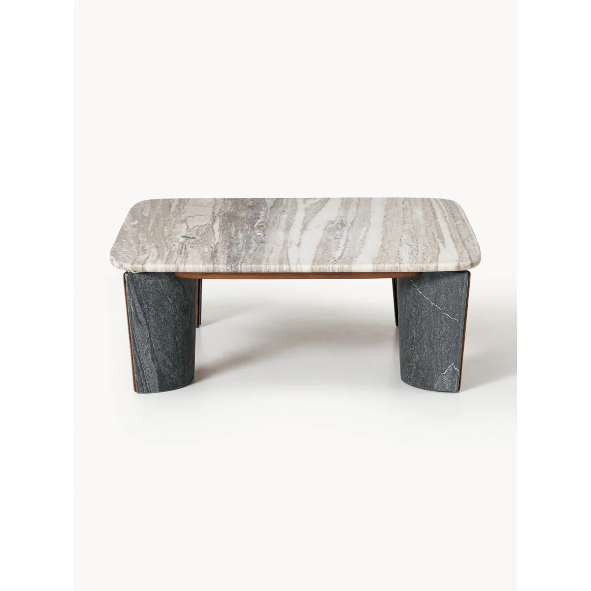 Marble & Acacia Wood Coffee Table Muno, W 85 cm – image 2