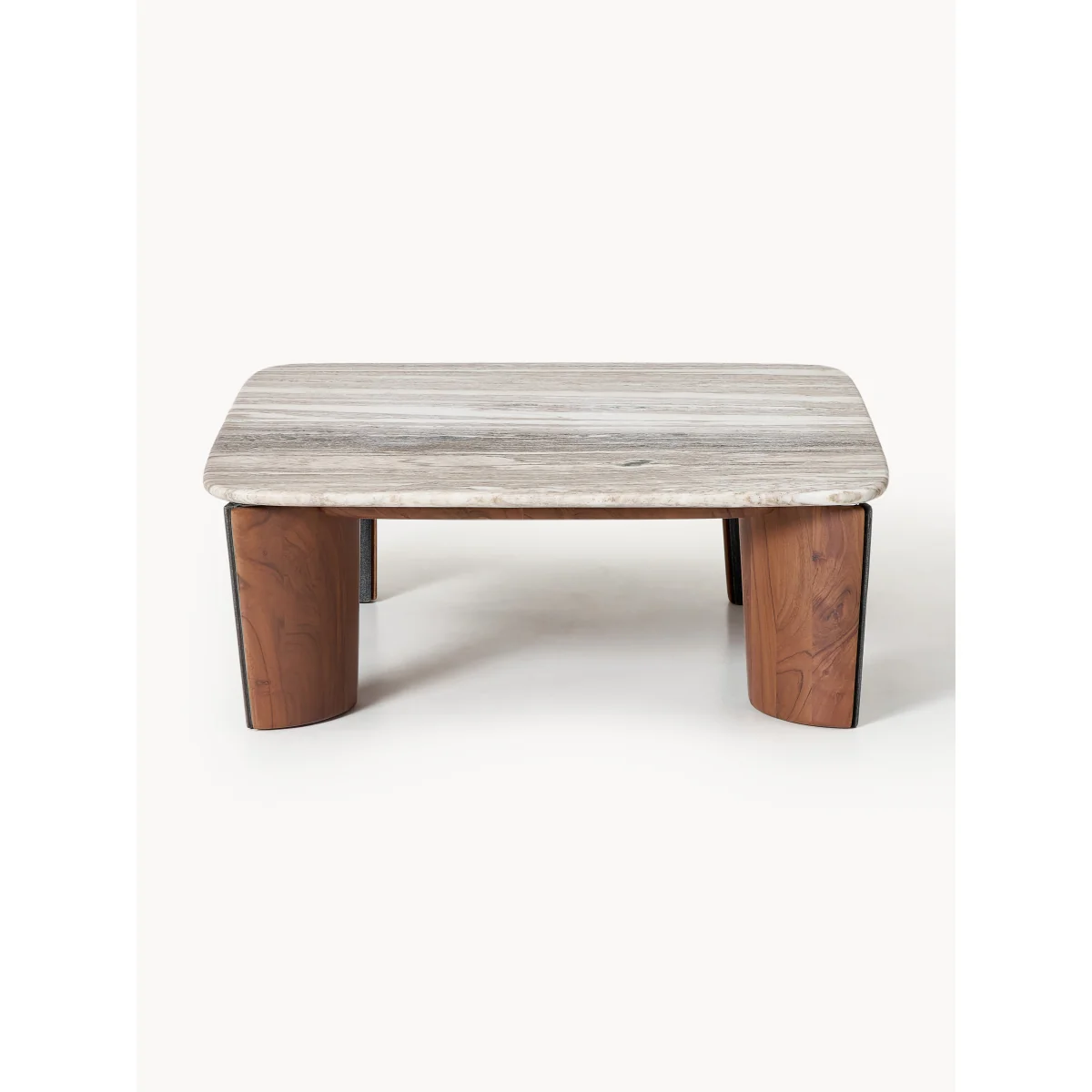 Marble & Acacia Wood Coffee Table Muno, W 85 cm – image 3