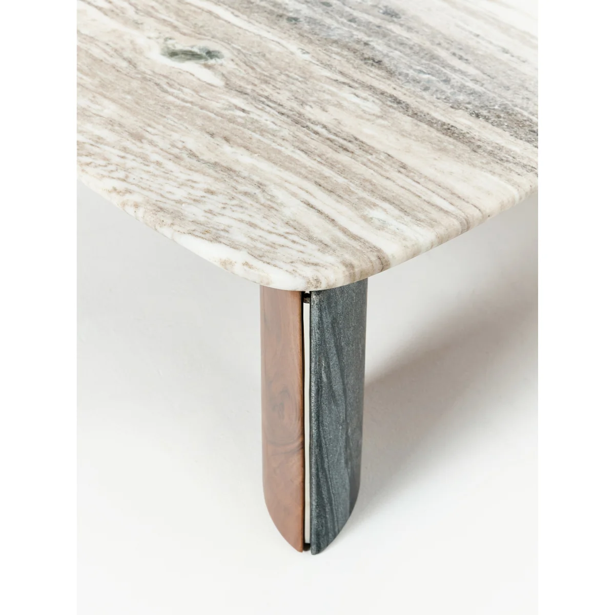 Marble & Acacia Wood Coffee Table Muno, W 85 cm – image 4