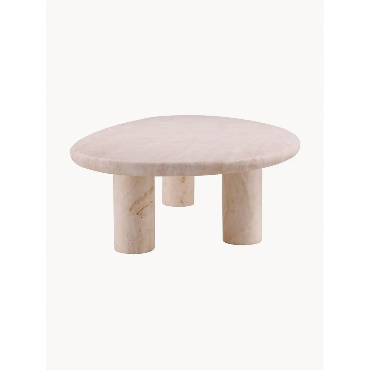 Organic-Shaped Travertine Coffee Table Prelude – image 3
