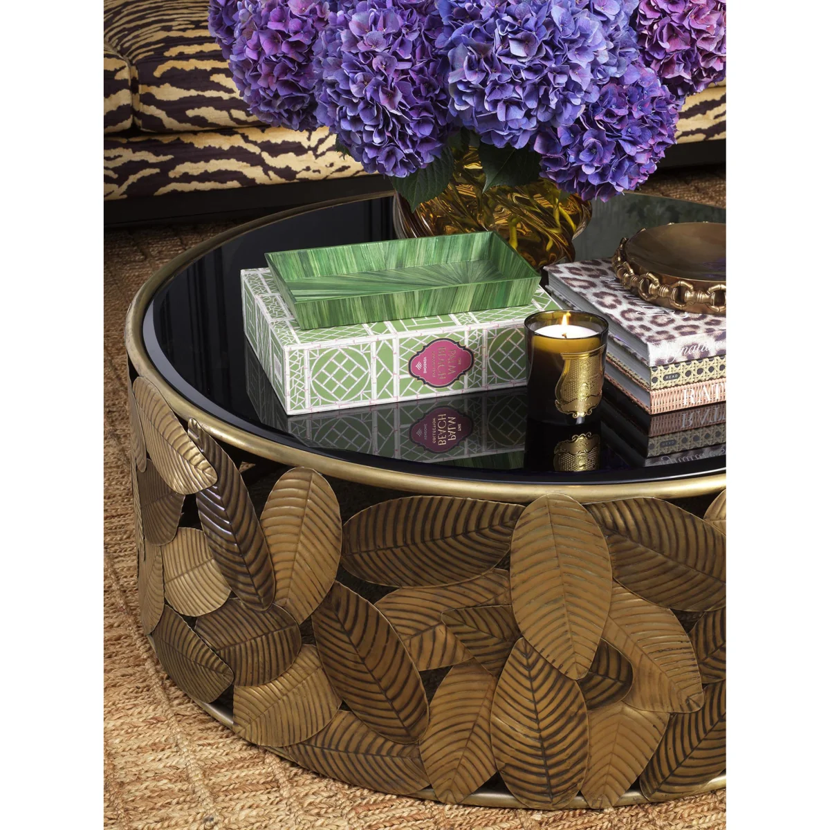 Round Coffe Table Botanico with Glass Top – image 2
