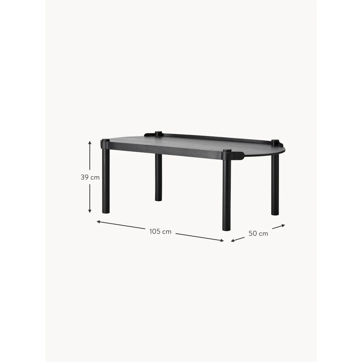 Oval Oak Wood Coffee Table Woody – image 6