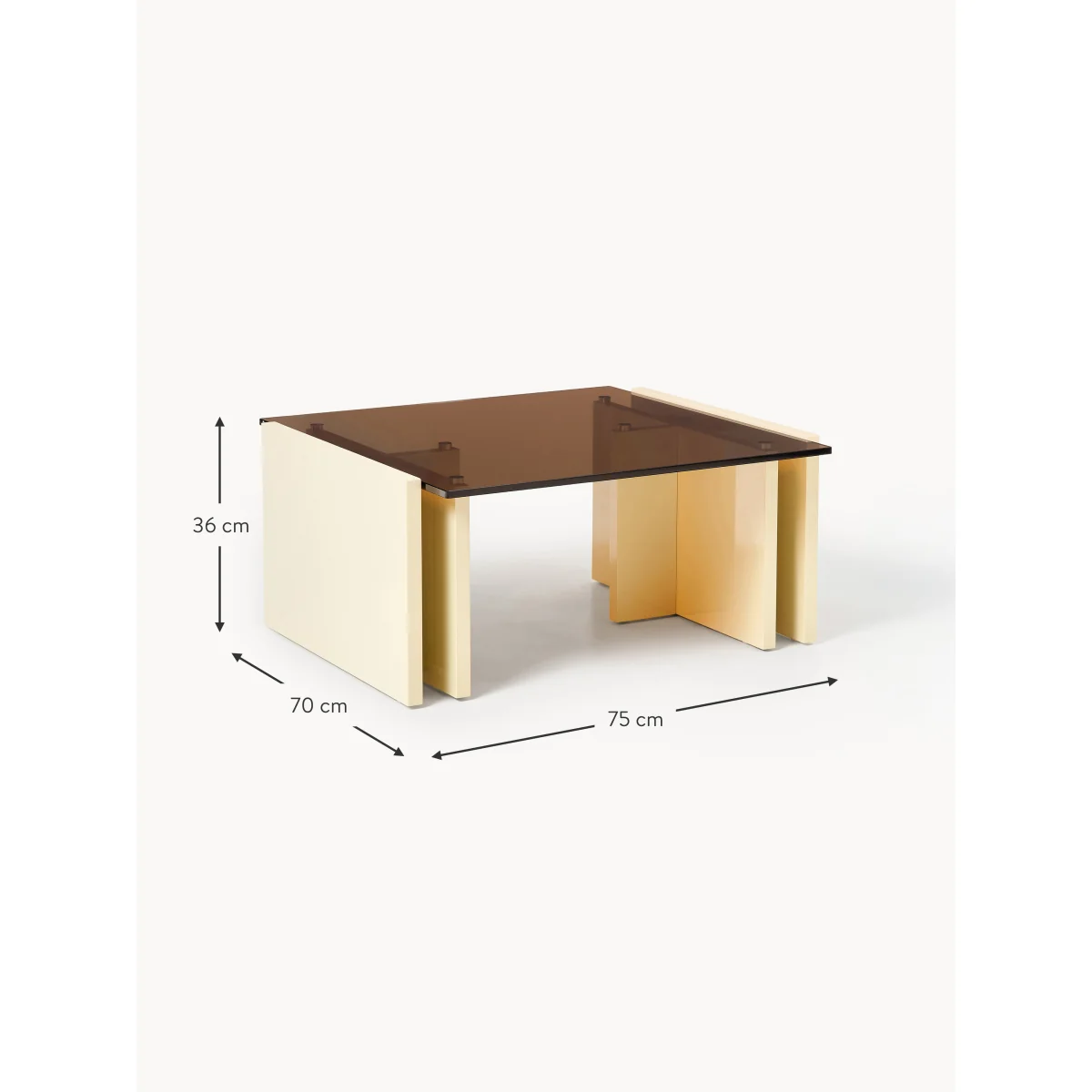 Coffee Table Elam with Glass Top – image 6