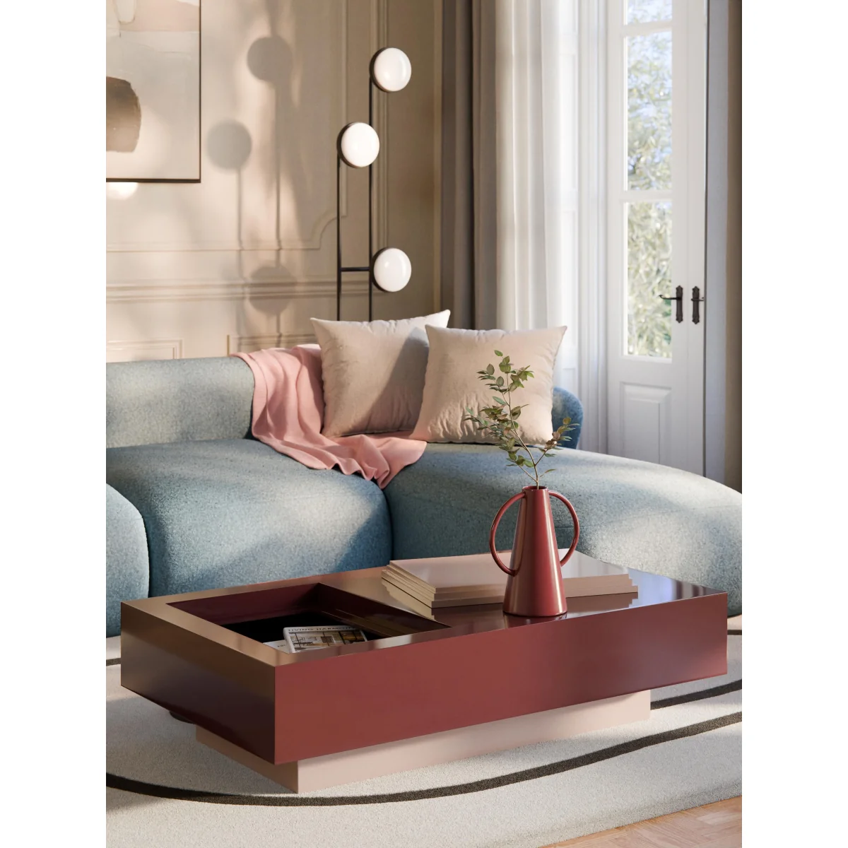 Rectangular Coffee Table Alessa with Storage Space – image 8