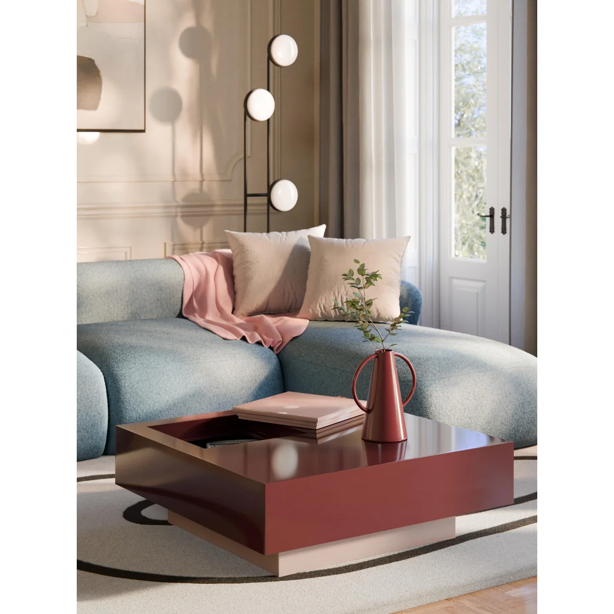 Square Coffee Table Alessa with Storage Space – image 8