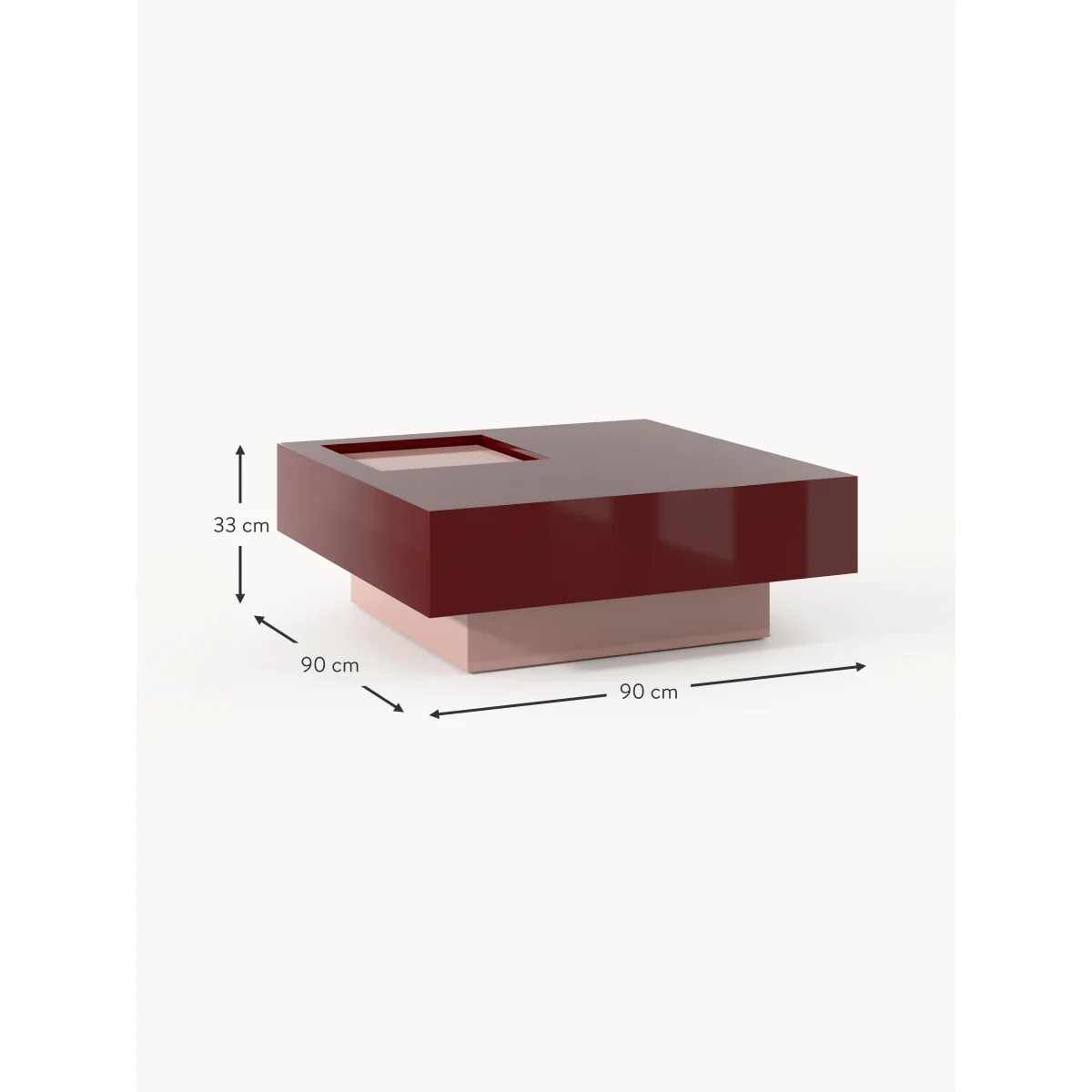 Square Coffee Table Alessa with Storage Space – image 9