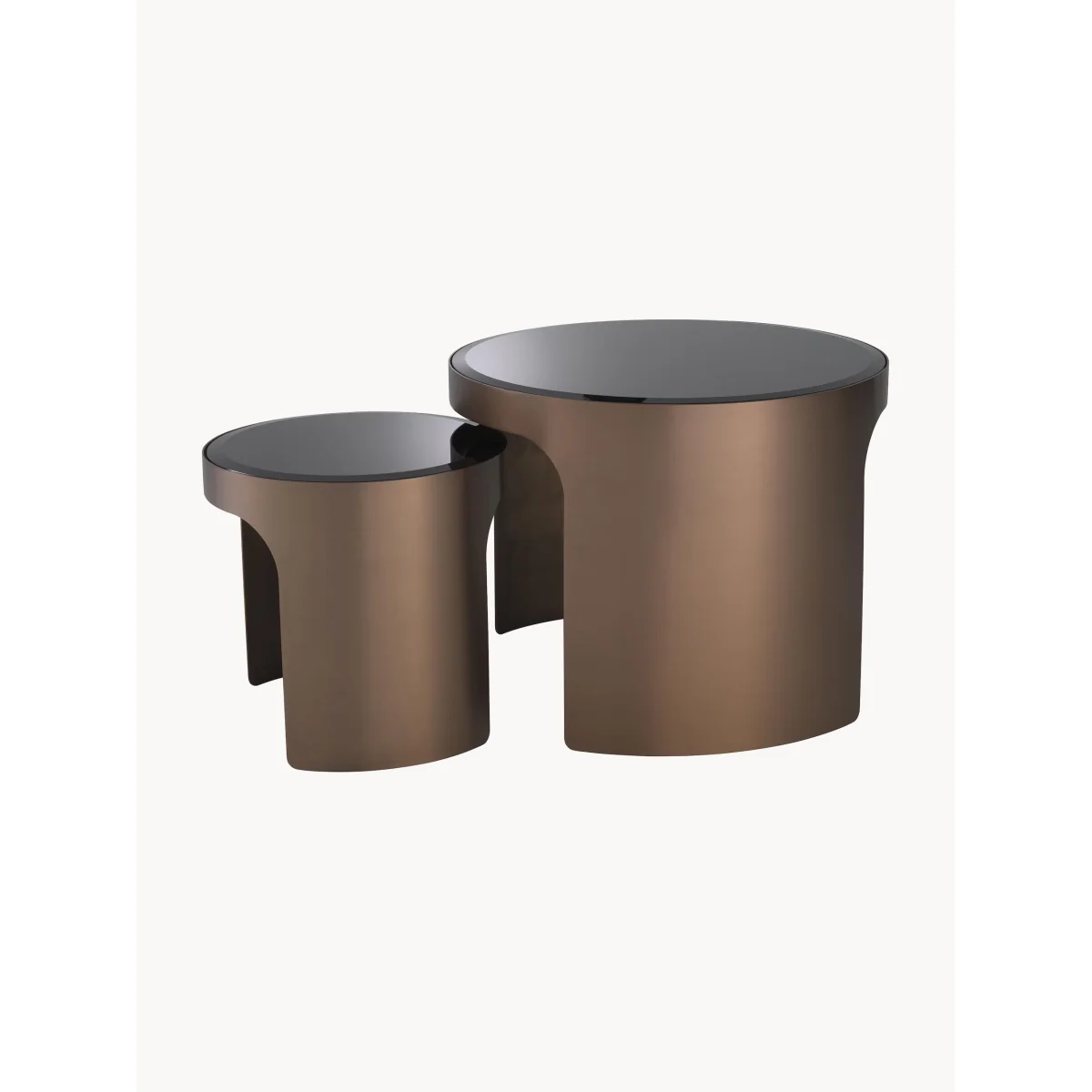 Coffee Tables Piemonte with Glass Tops, Set of 2 – image 3