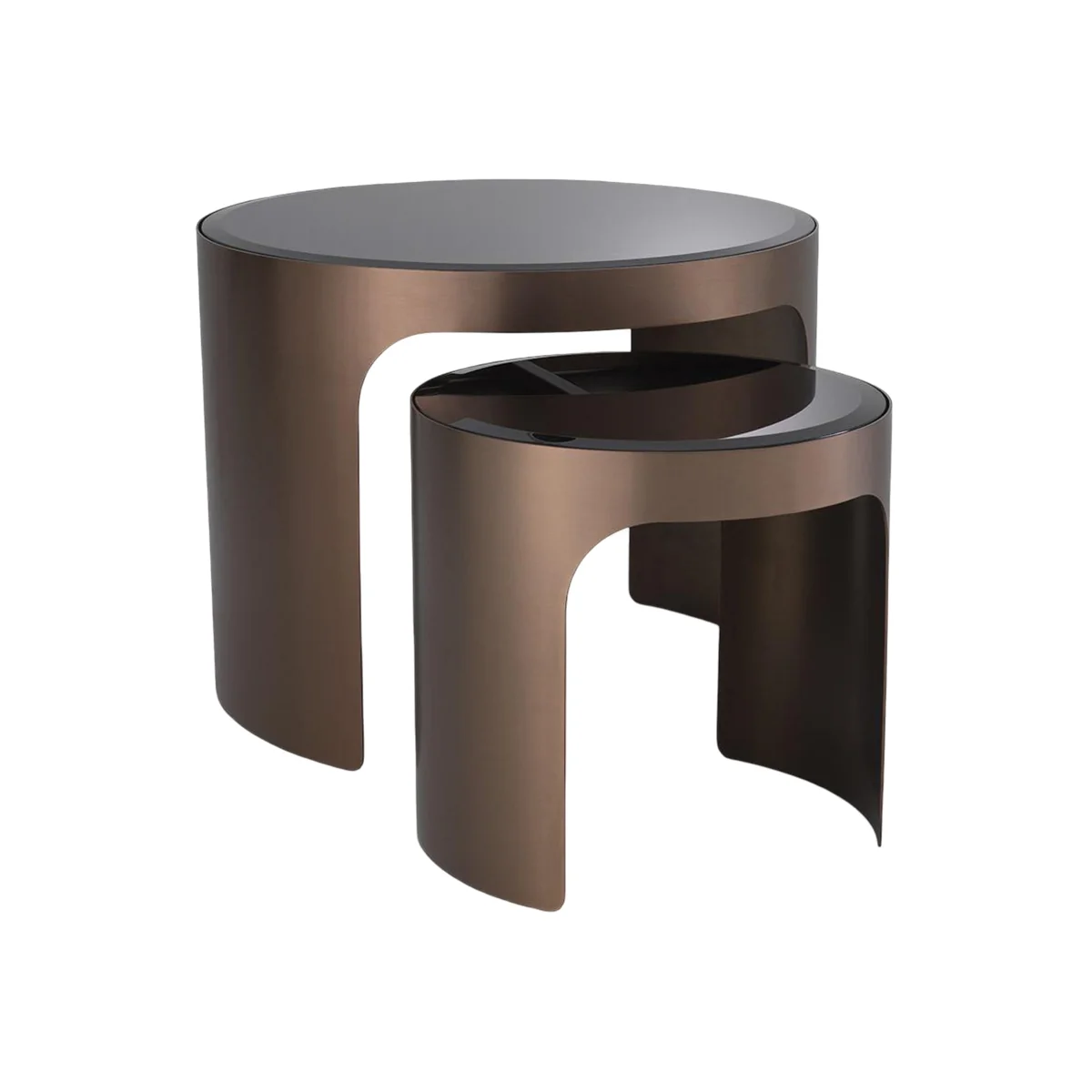 Coffee Tables Piemonte with Glass Tops, Set of 2 – image 1