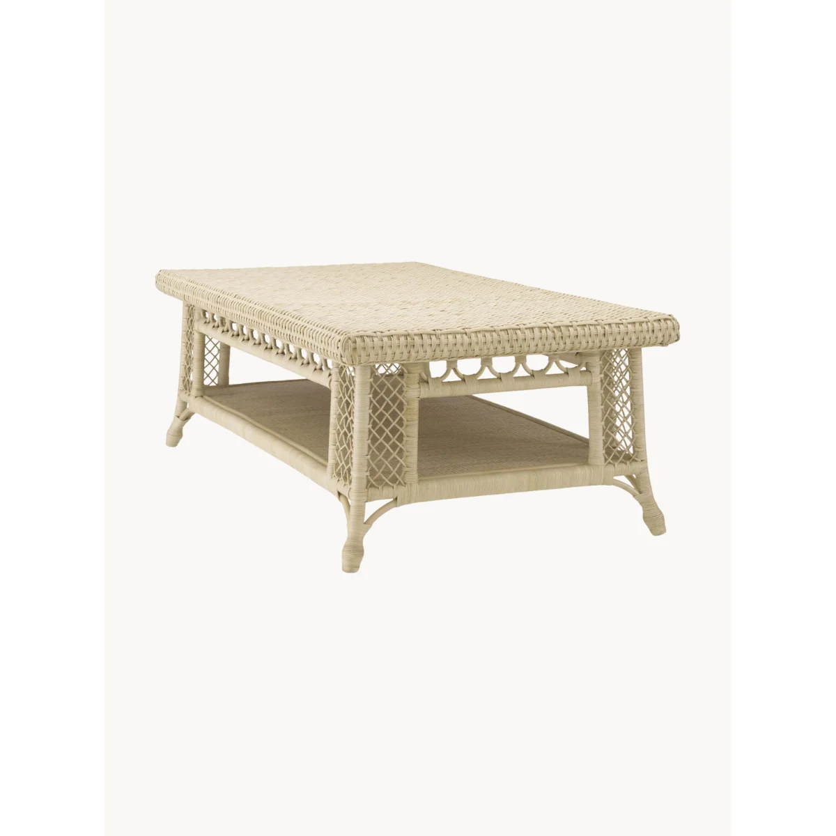 Rattan Coffe Table Saba with Shelf – image 4