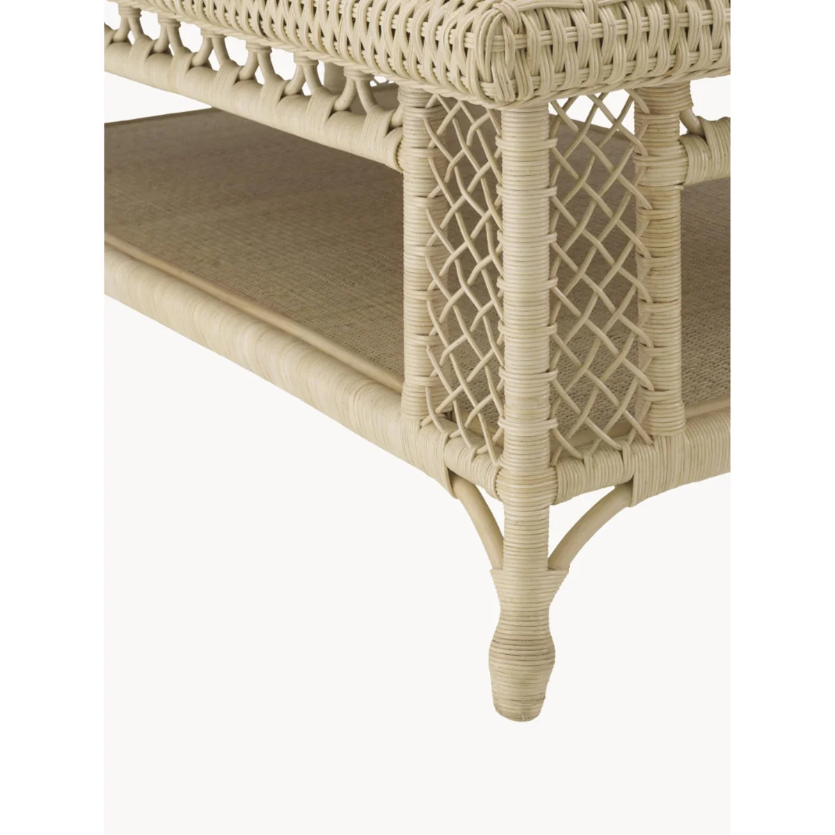 Rattan Coffe Table Saba with Shelf – image 5