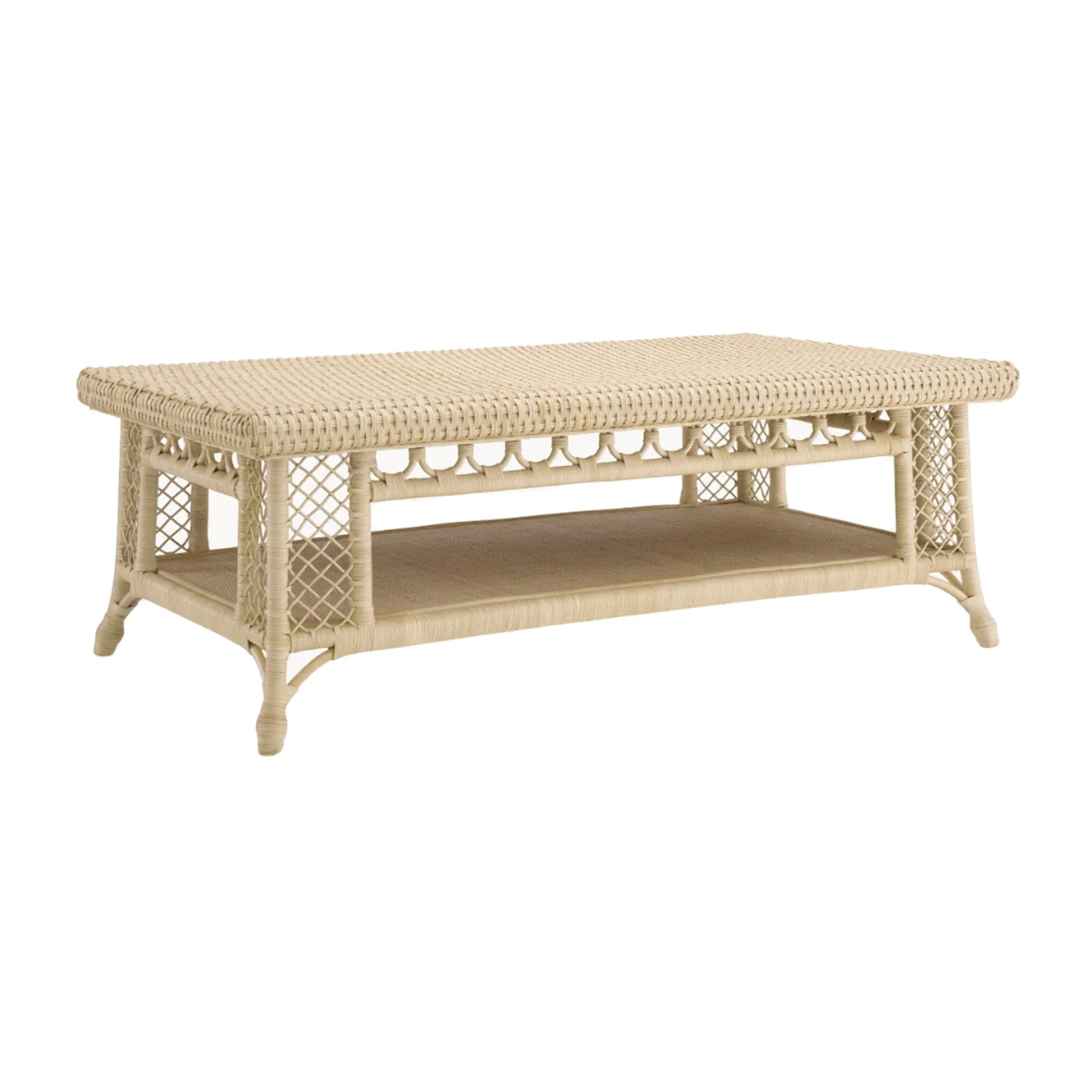 Rattan Coffe Table Saba with Shelf – image 1