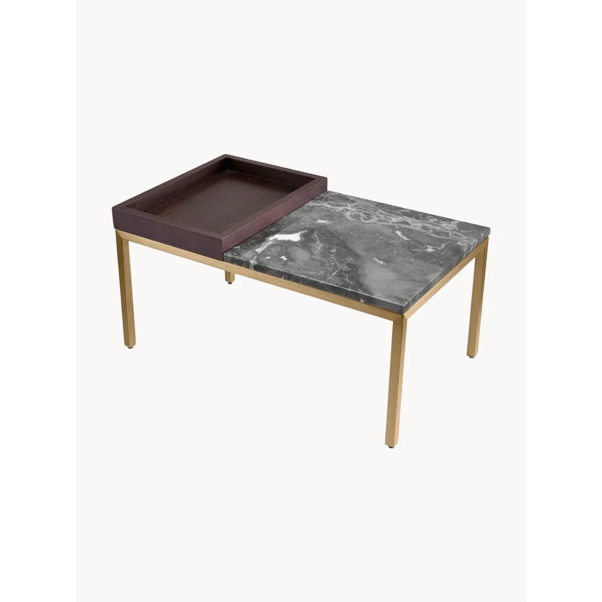 Coffee Table Forma with Marble Top & Wooden Tray – image 3