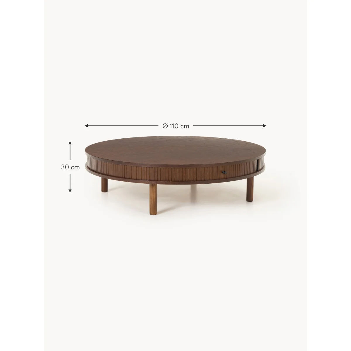 Coffee Table Calary with Fluted Front, Ø 110 cm – image 7