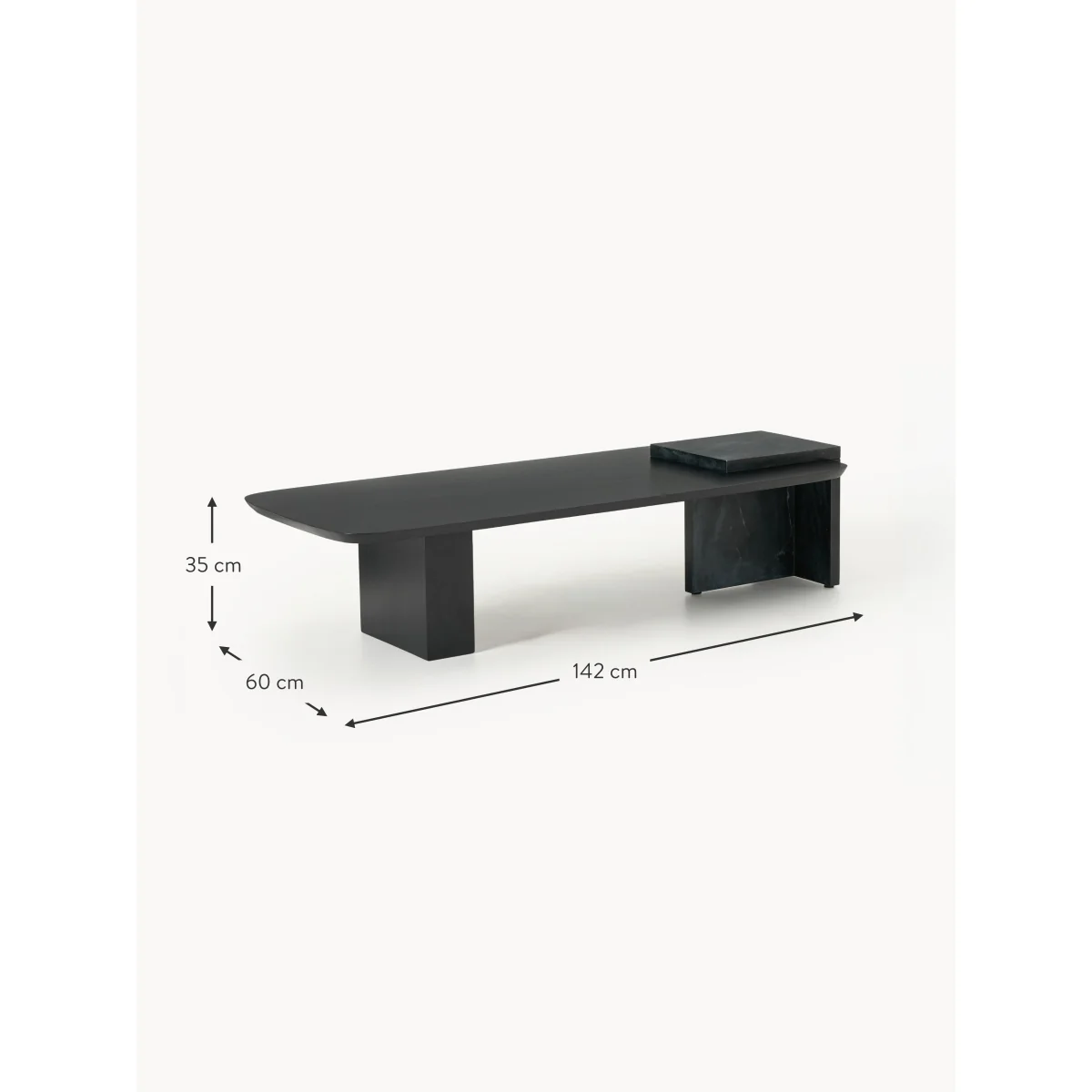 Oak Wood and Marble Coffee Table Naida – image 5