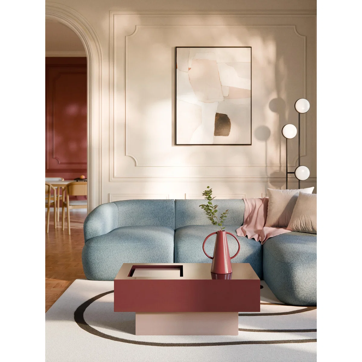 Rectangular Coffee Table Alessa with Storage Space – image 2