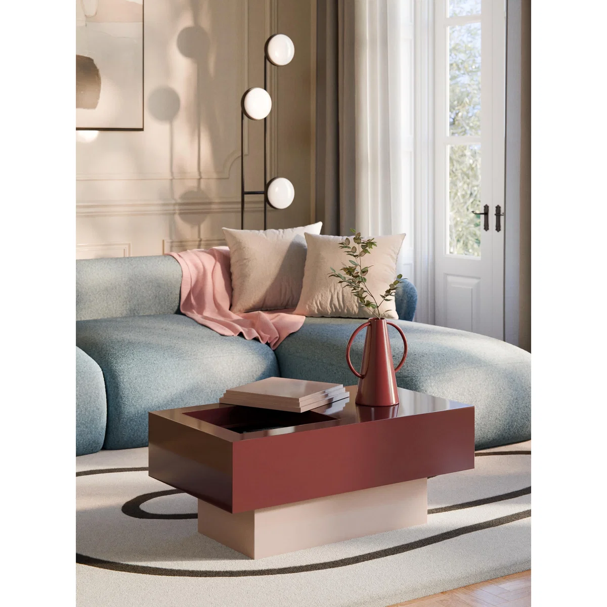 Rectangular Coffee Table Alessa with Storage Space – image 8