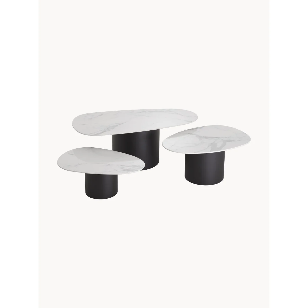 Coffee Tables Zane with Marble-Effect Tops, Set of 3 – image 3