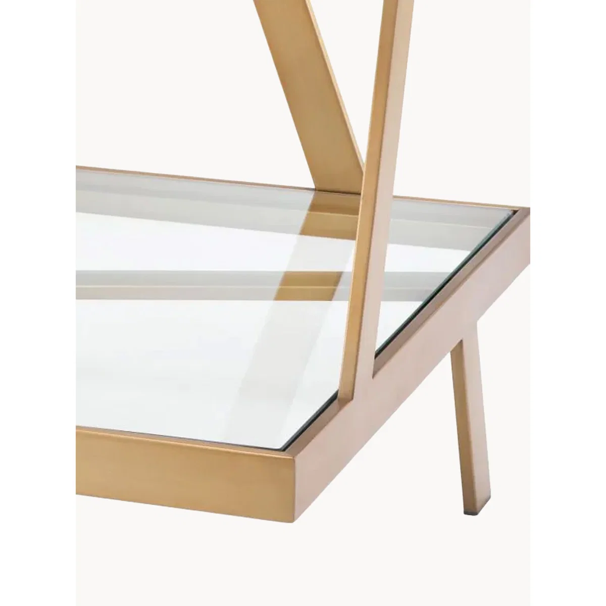 Metal Coffee Table Billinghurst with Glass Top & Shelf – image 3