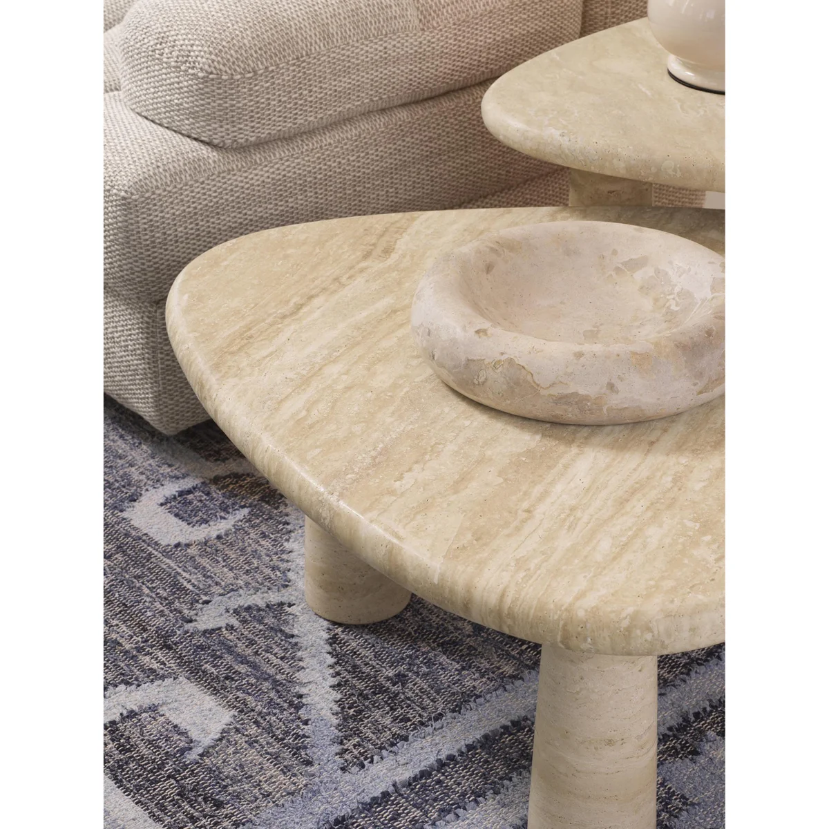 Organic-Shaped Travertine Coffee Table Larino – image 2